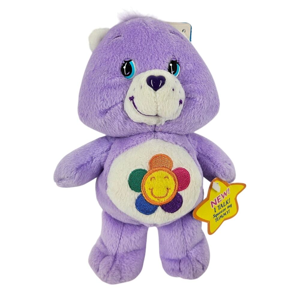 CARE BEARS HARMONY BEAR 6.5" PLUSH – 2004 PLAY ALONG – VOICE BOX NON-WORKING